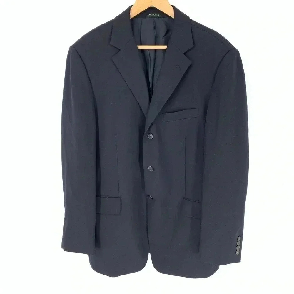 J. Crew 42L Navy 3 Button wool blazer